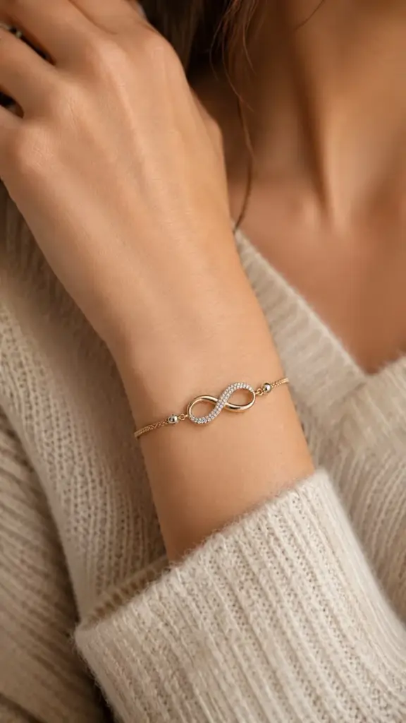 gold infinity bracelet